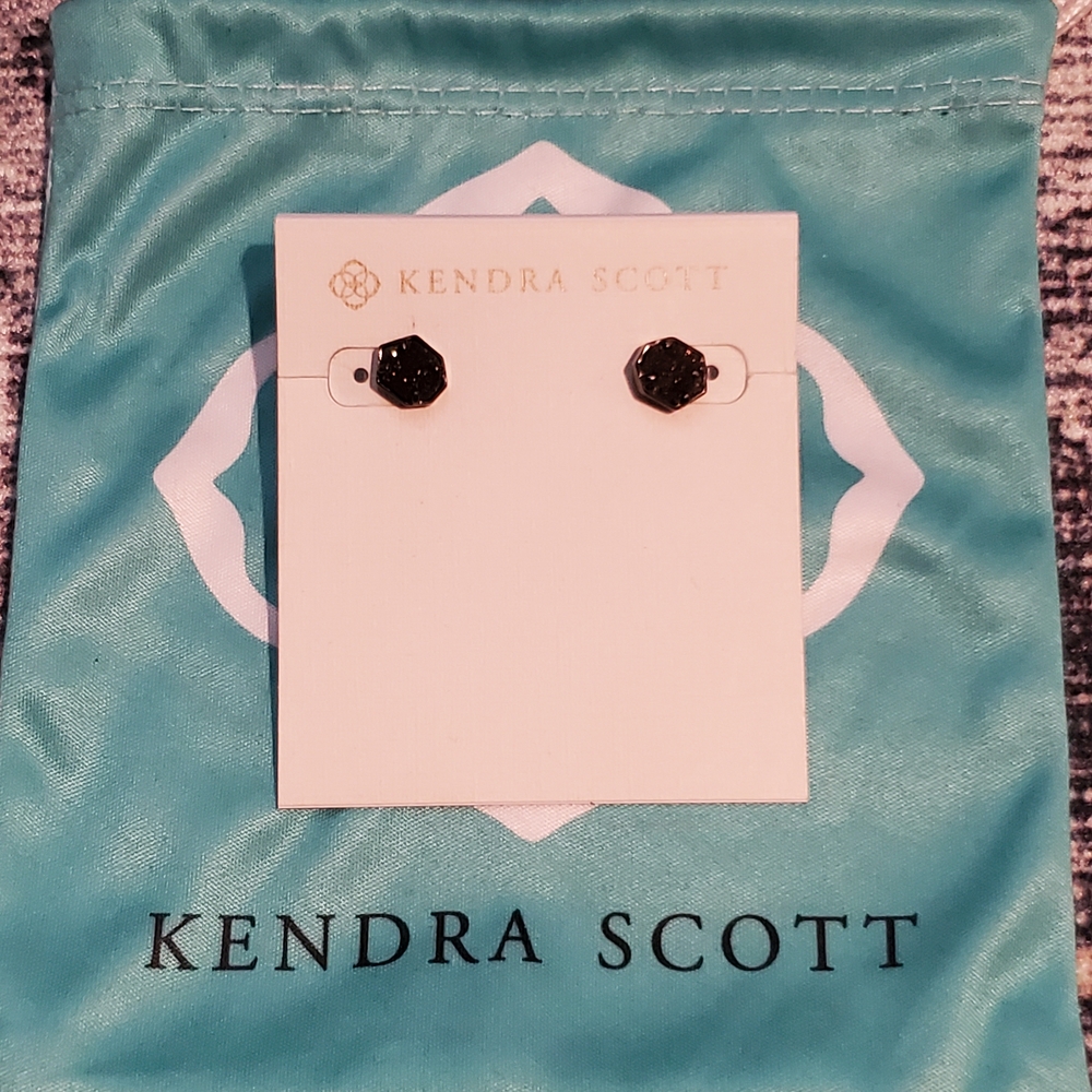 Kendra Scott Black Logan Druzy Stud Earrings